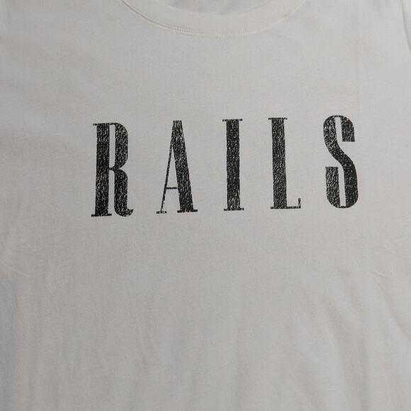 Rails Crew Neck Short Sleeve Cotton T-Shirt White Size Large - Picture 7 of 9